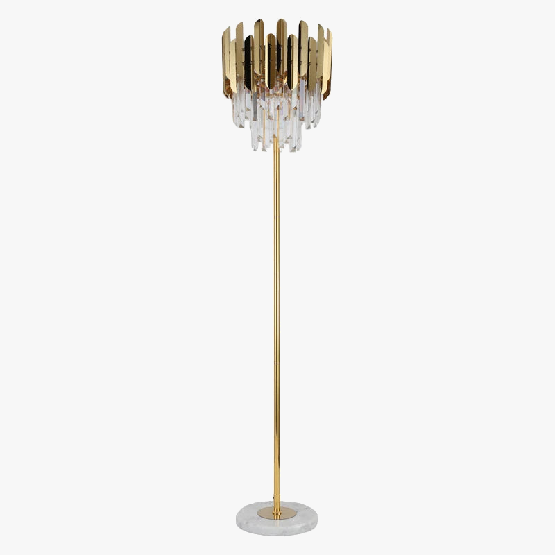 lampadaire post-moderne nordique en cristal doré led luxe