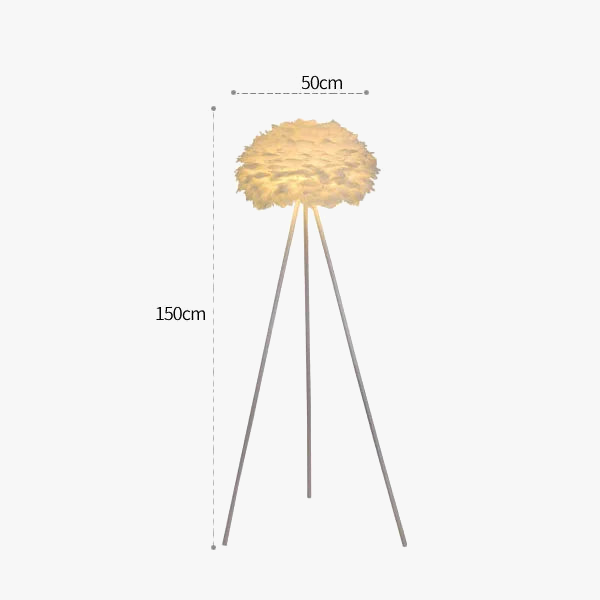 lampadaire postmoderne en plumes avec interrupteur à pied