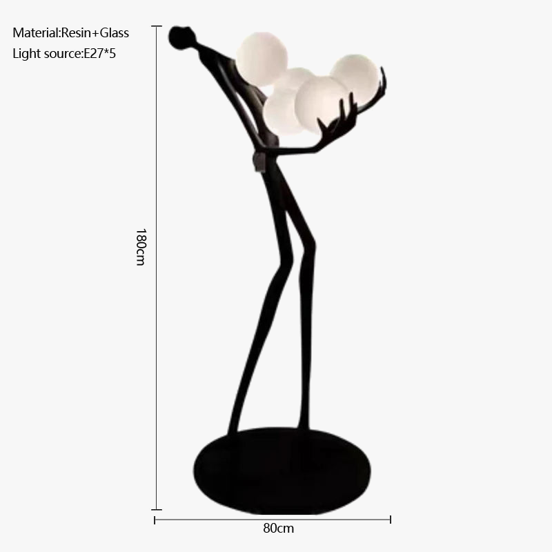 lampadaire postmoderne en résine et verre design élégant