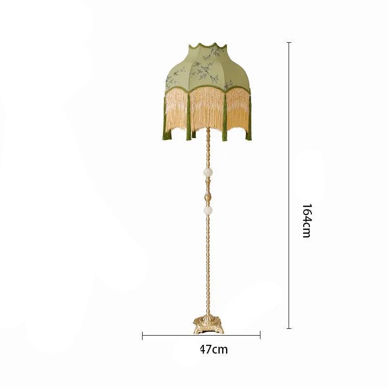 lampadaire rétro en cuivre avec pampilles art zen décoratif