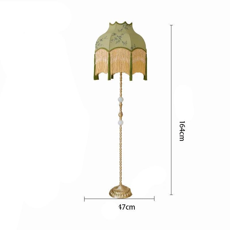 lampadaire rétro en cuivre avec pampilles art zen décoratif
