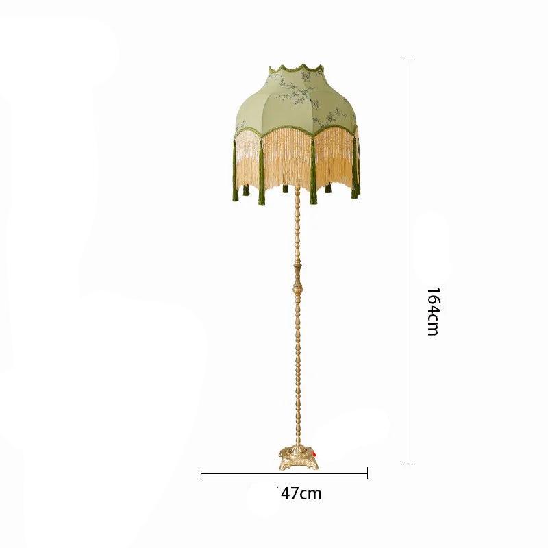 lampadaire rétro en cuivre avec pampilles art zen décoratif
