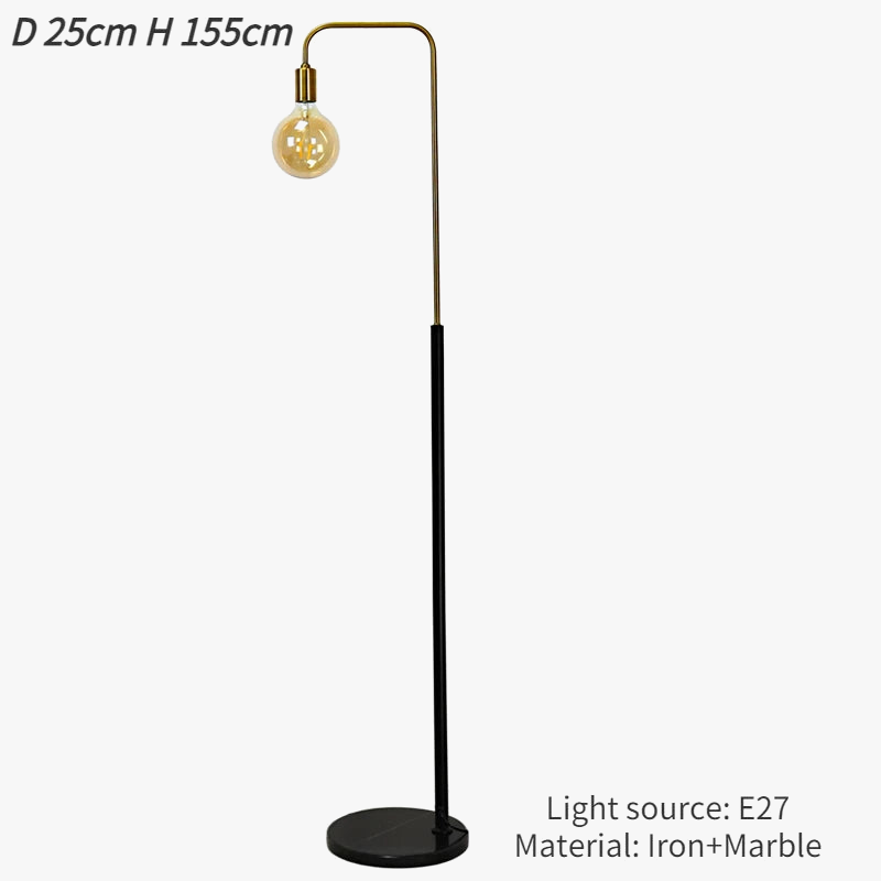 lampadaire rétro en laiton led design créatif minimaliste