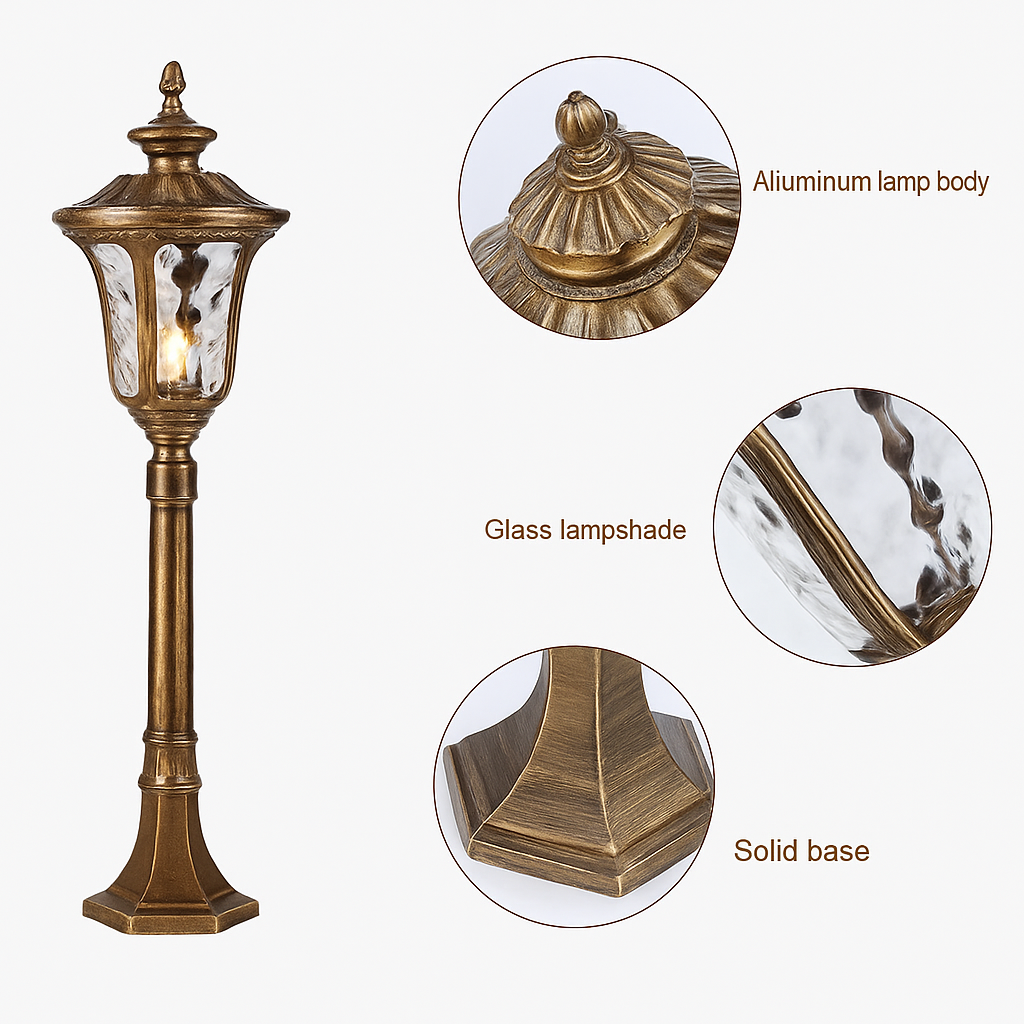 lampadaire rétro pour jardin et allées extérieures