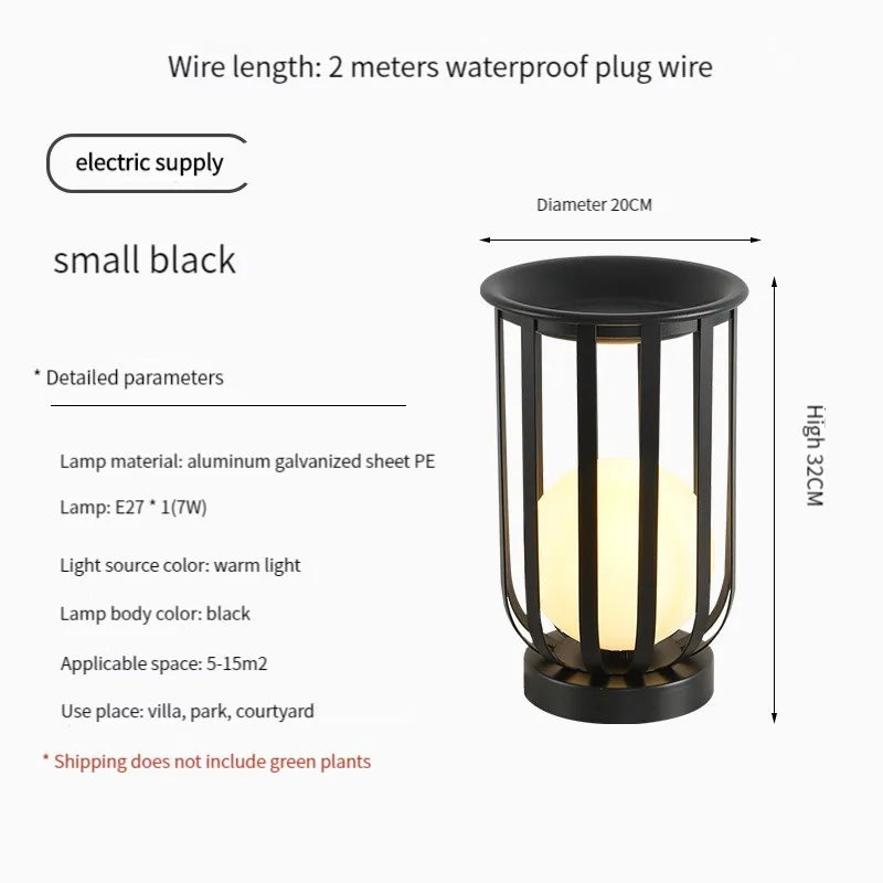 Lampadaire solaire de jardin lampe nordique en pot de fleurs pour Villa cour cour passerelle couloir décor extérieur IP65 éclairage étanche