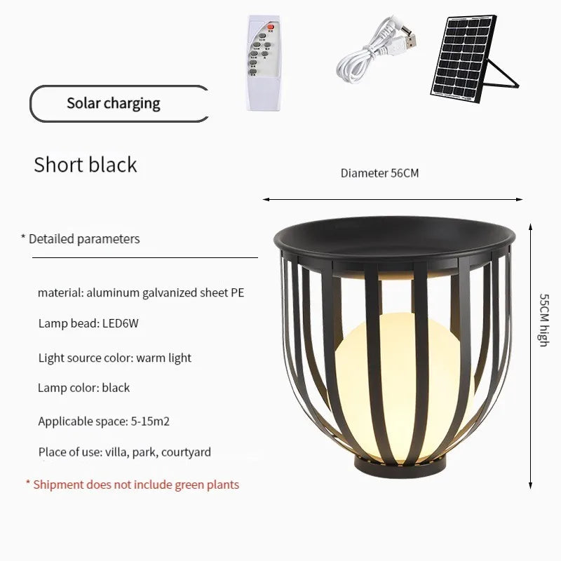 Lampadaire solaire de jardin lampe nordique en pot de fleurs pour Villa cour cour passerelle couloir décor extérieur IP65 éclairage étanche