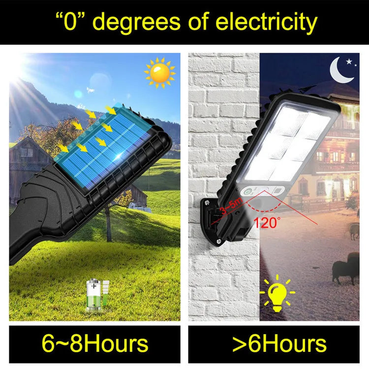 lampadaire solaire extérieur avec télécommande et détection humaine