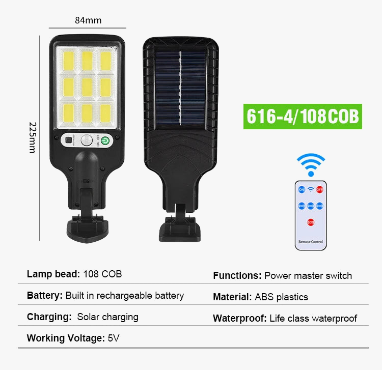 lampadaire solaire led avec capteur de mouvement et télécommande