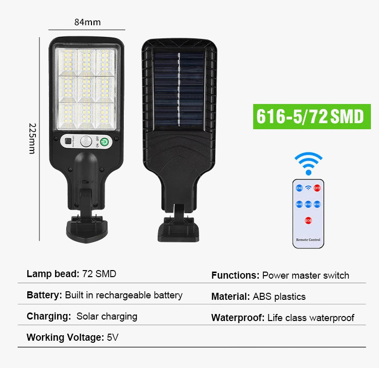 lampadaire solaire led avec capteur de mouvement et télécommande