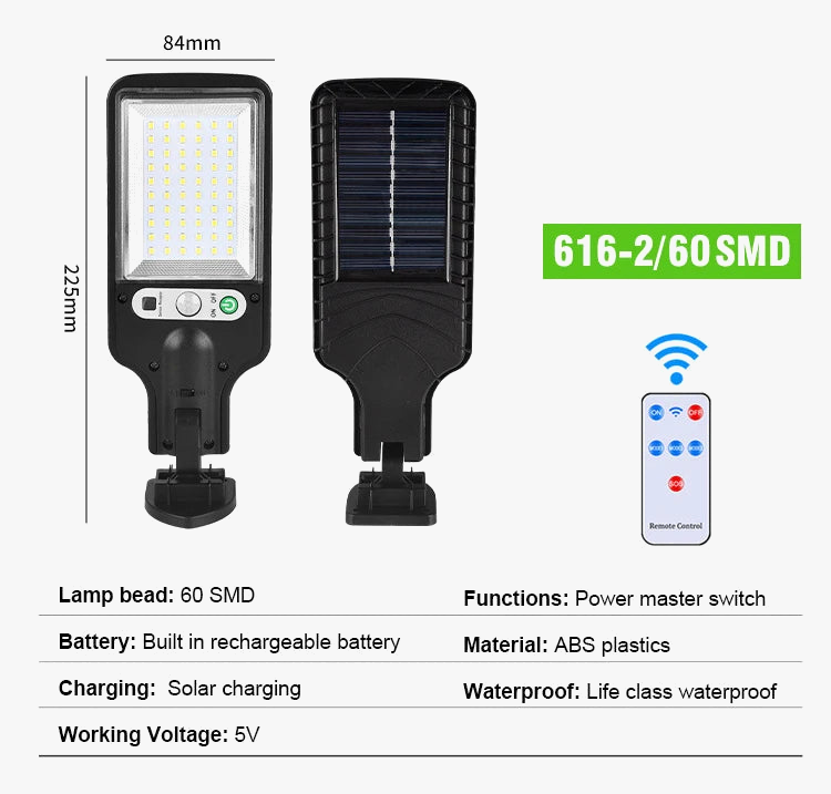 lampadaire solaire led avec capteur de mouvement et télécommande