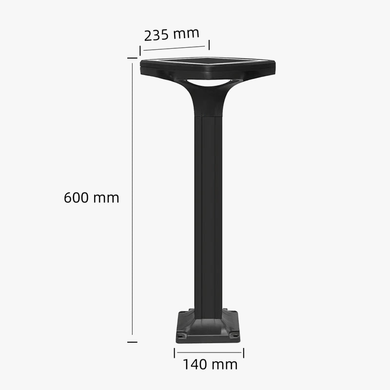 lampadaire solaire led étanche pour jardin en silicium monocristallin