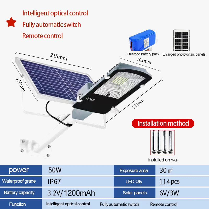 lampadaire solaire led étanche super lumineux pour extérieur