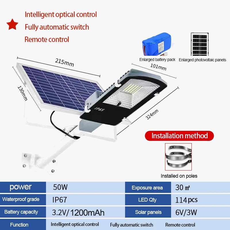 lampadaire solaire led étanche super lumineux pour extérieur
