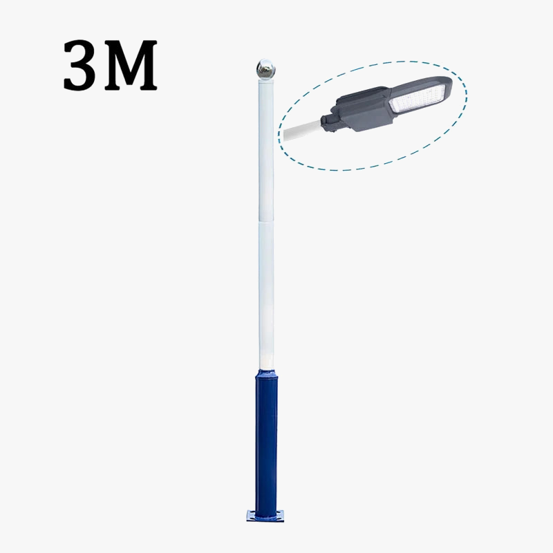 lampadaire solaire segmenté pour éclairage de jardin et vidéosurveillance