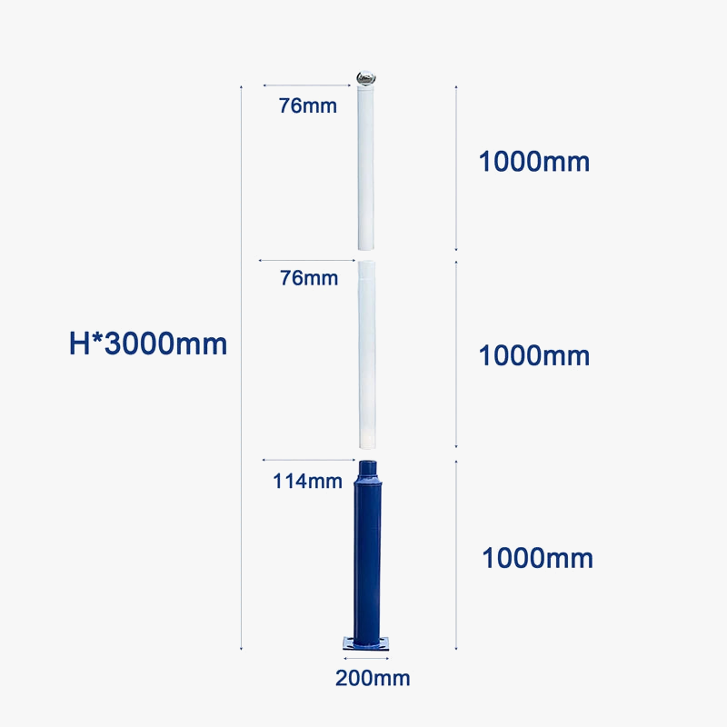 lampadaire solaire segmenté pour éclairage de jardin et vidéosurveillance
