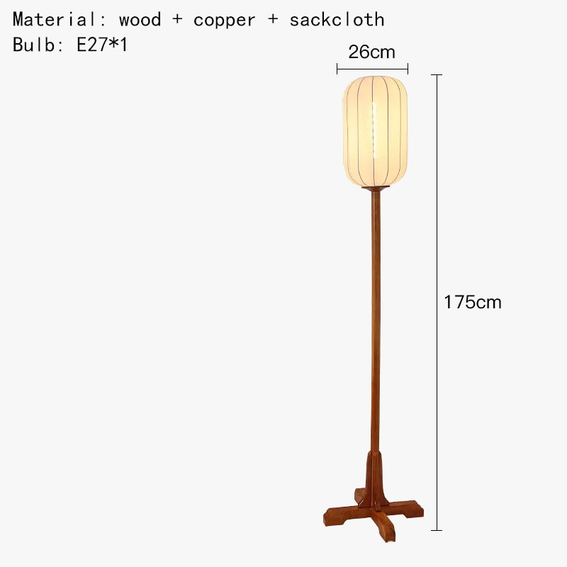lampadaire style vintage en tissu bois cuivre pour hôtels et restaurants