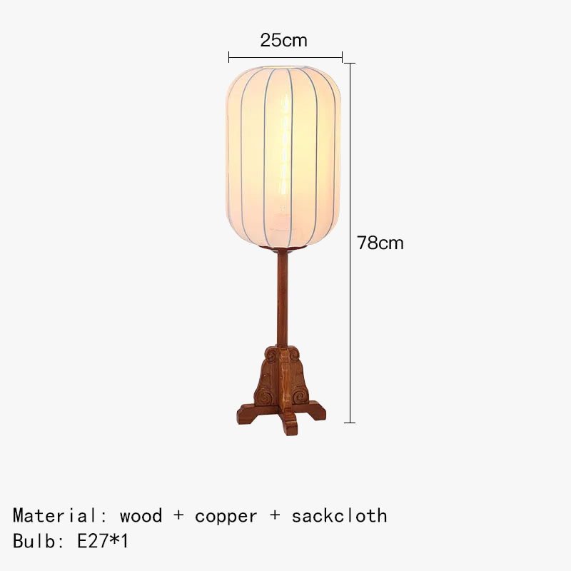 lampadaire style vintage en tissu bois cuivre pour hôtels et restaurants