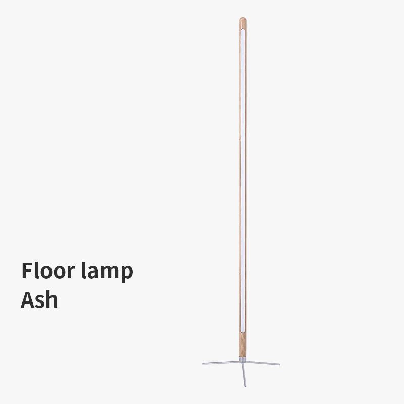 Lampadaire sur pied en bois à LED