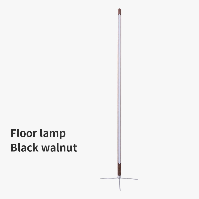 Lampadaire sur pied en bois à LED