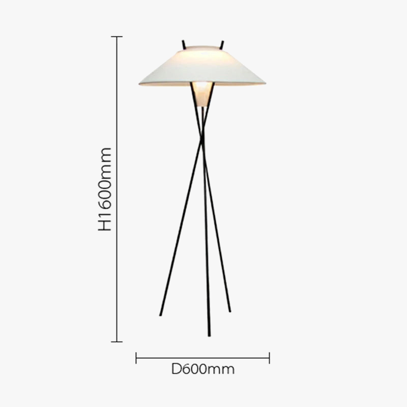 lampadaire triangulaire moderne design italien avec abat-jour vintage