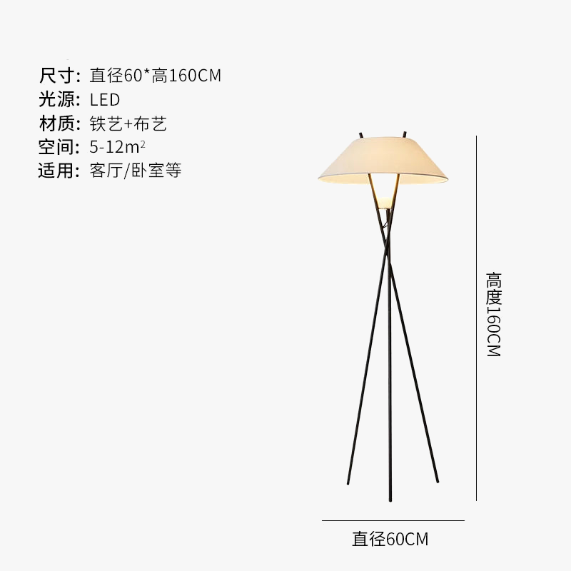lampadaire triangulaire moderne design italien avec abat-jour vintage