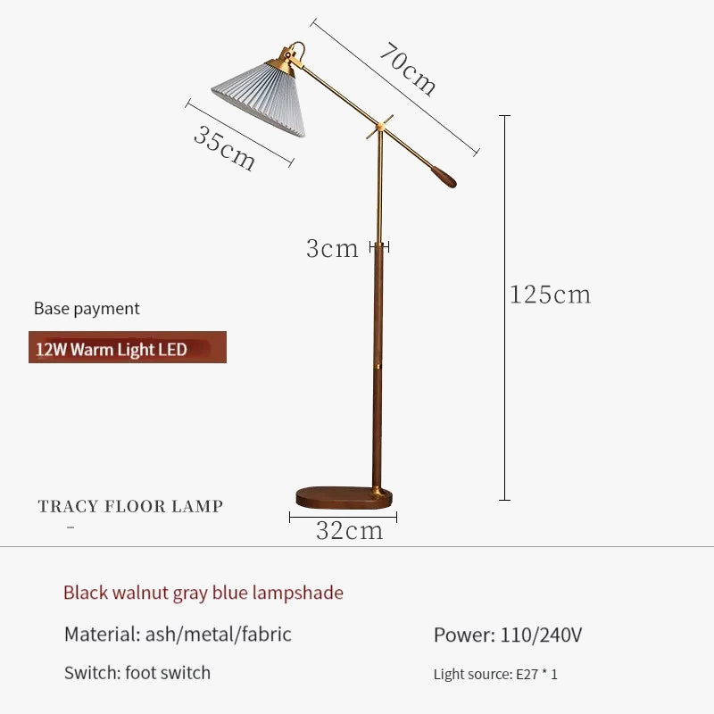 lampadaire vintage premium luxe plissé tissu