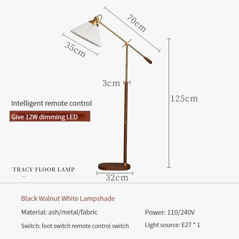 lampadaire vintage premium luxe plissé tissu