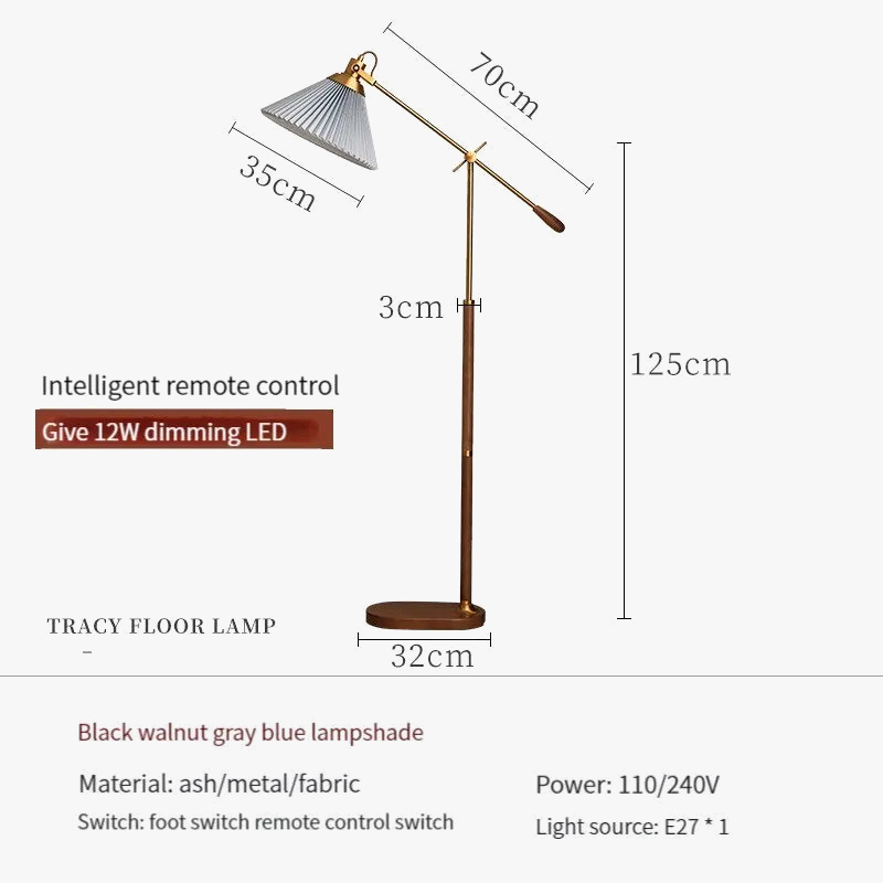 lampadaire vintage premium luxe plissé tissu