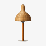 Lampe à poser LED avec abat-jour en rotin de plusieurs formes