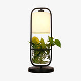 Lampe à poser LED avec abat-jour et plante