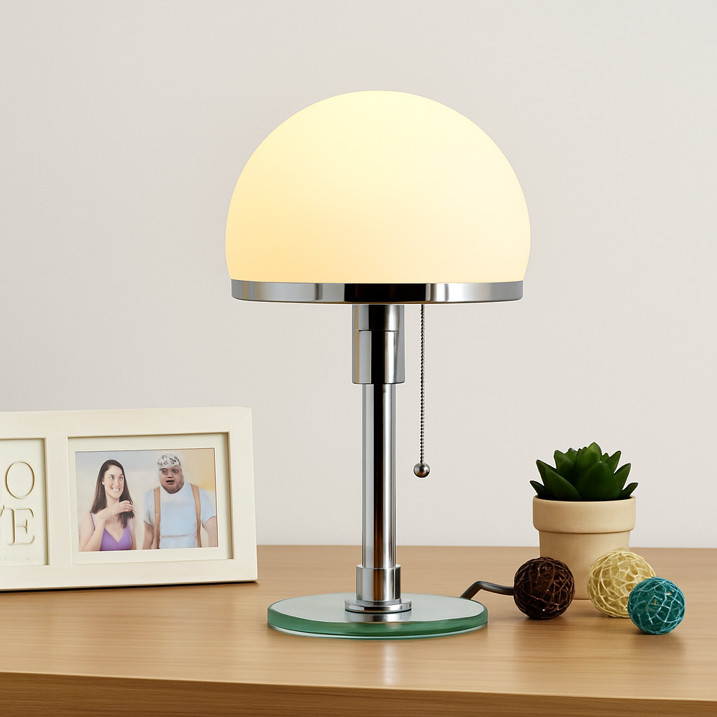 Lampe Bauhaus lampe de Table blanche design danois nordique chambre chevet Simple lampe de Table en verre pour salon