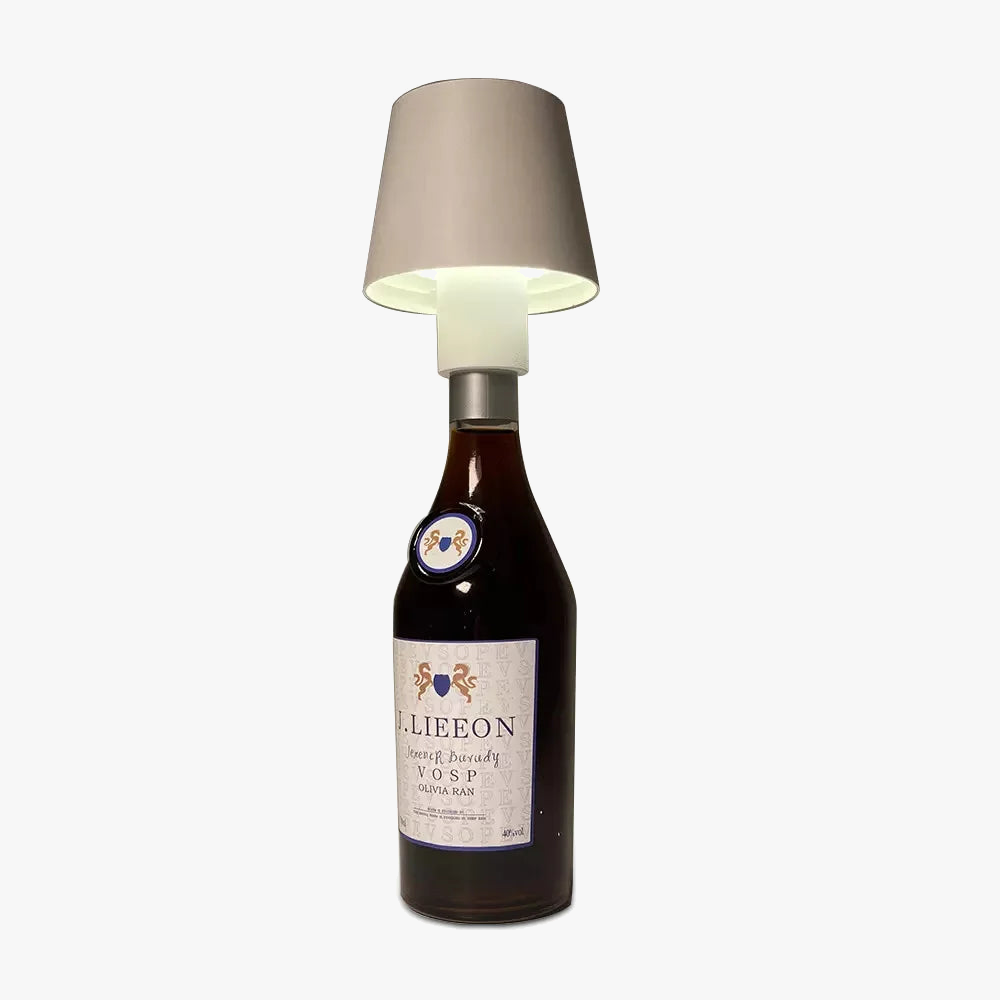 lampe bouteille vin table charge portable