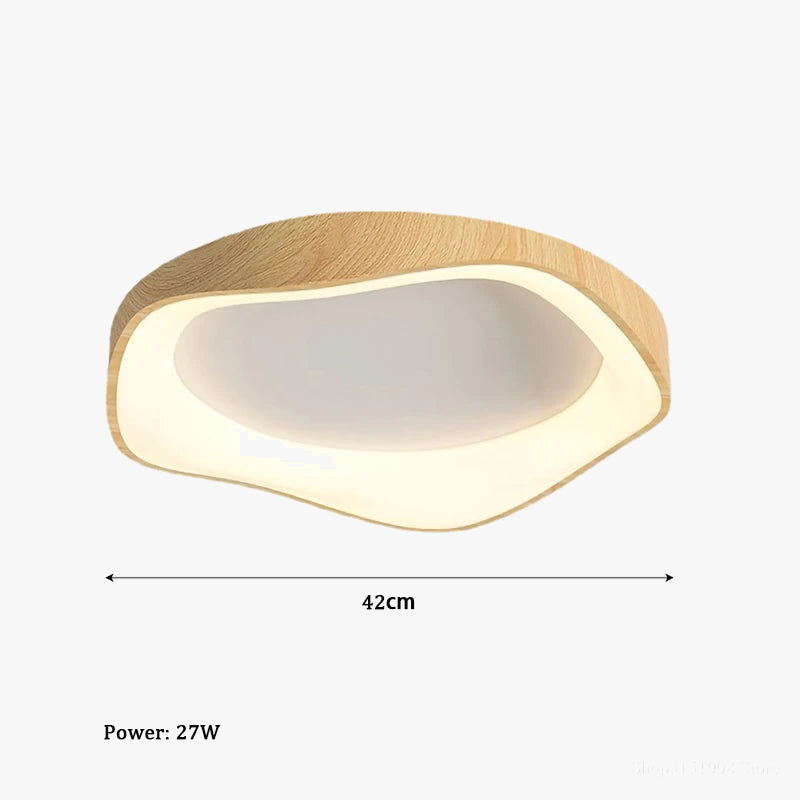 lampe circulaire led moderne grain de bois éclairage intérieur