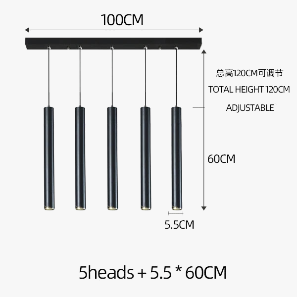 lampe cylindrique moderne nordique pour restaurant à LED