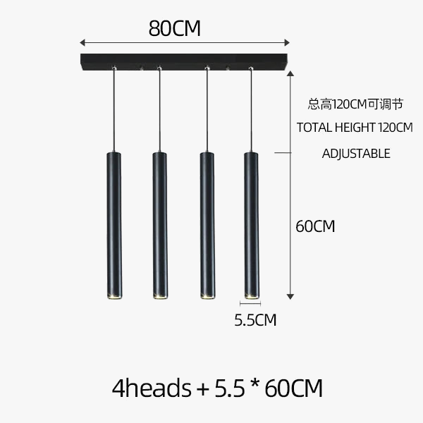 lampe cylindrique moderne nordique pour restaurant à LED