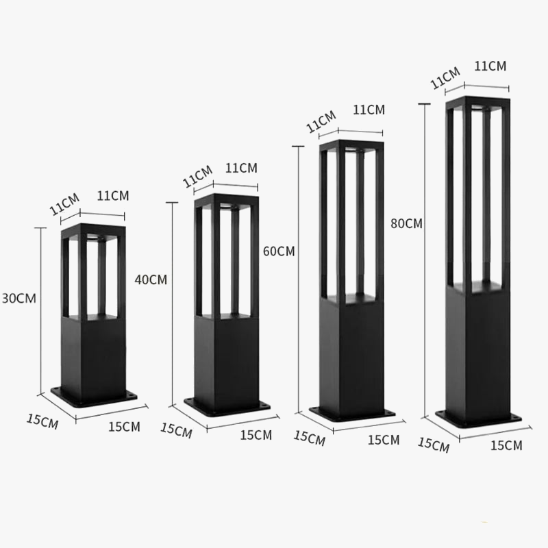 lampe d'extérieur moderne étanche en aluminium pour jardin