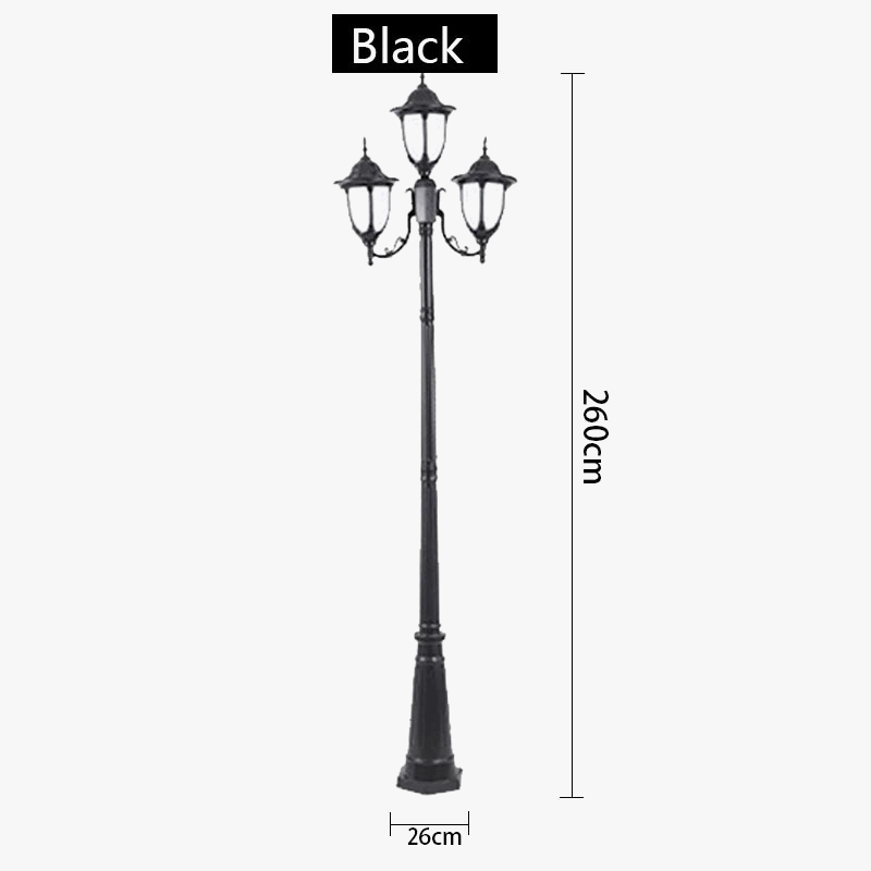 lampe d'extérieur rétro européenne pour jardin et parc