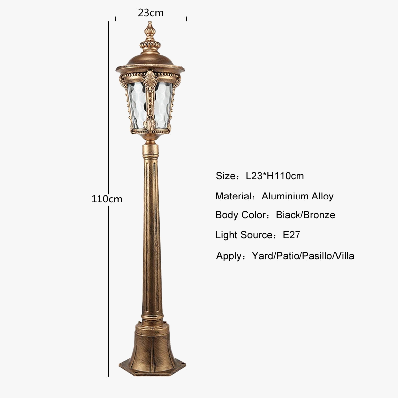 lampe d'extérieur étanche style européen pour jardin et paysage
