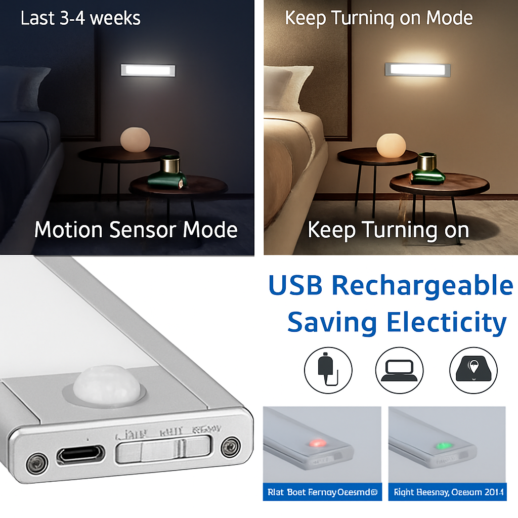 lampe à détecteur de mouvement led rechargeable sans fil