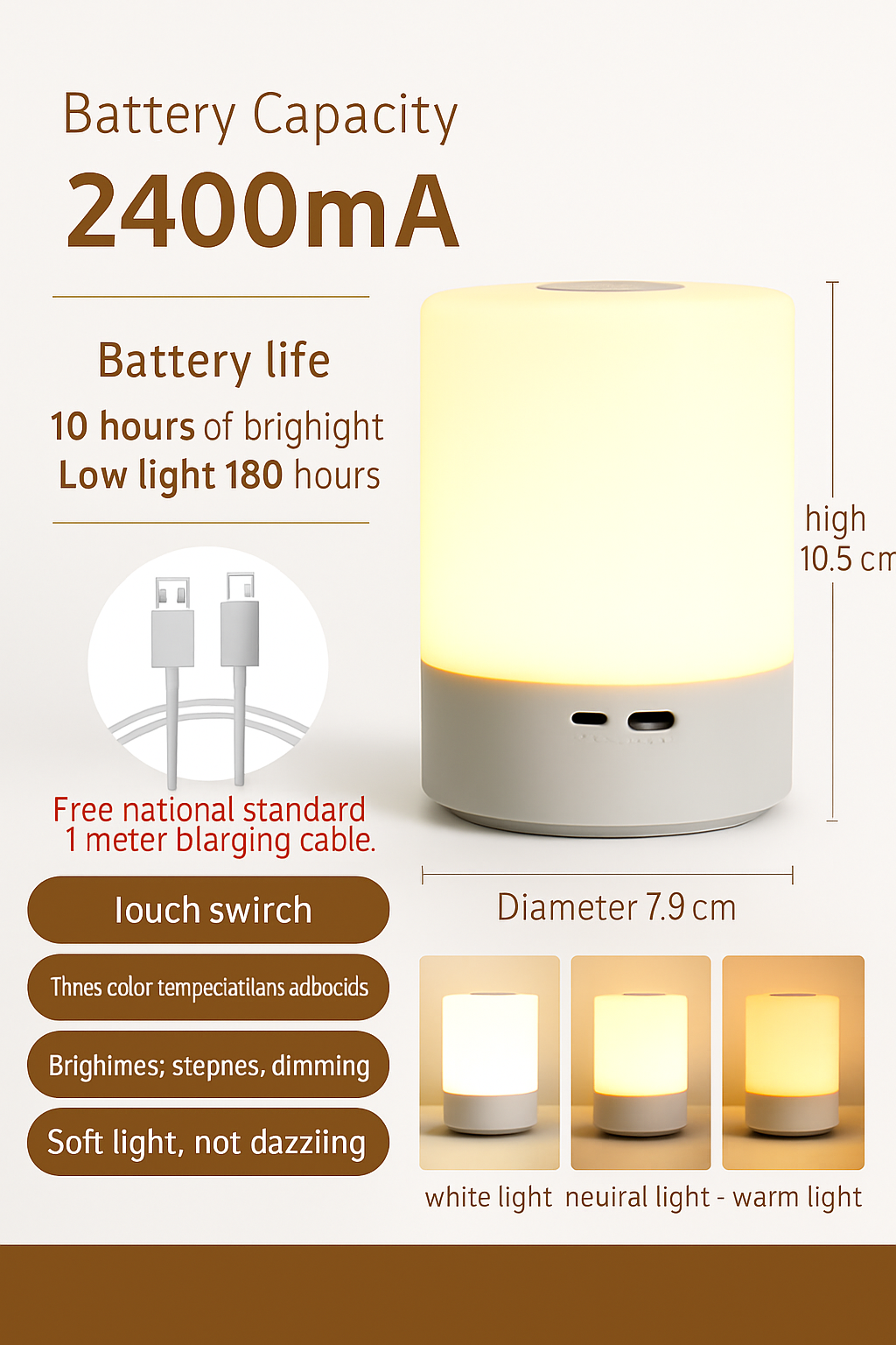 lampe à détecteur de mouvement led rechargeable sans fil