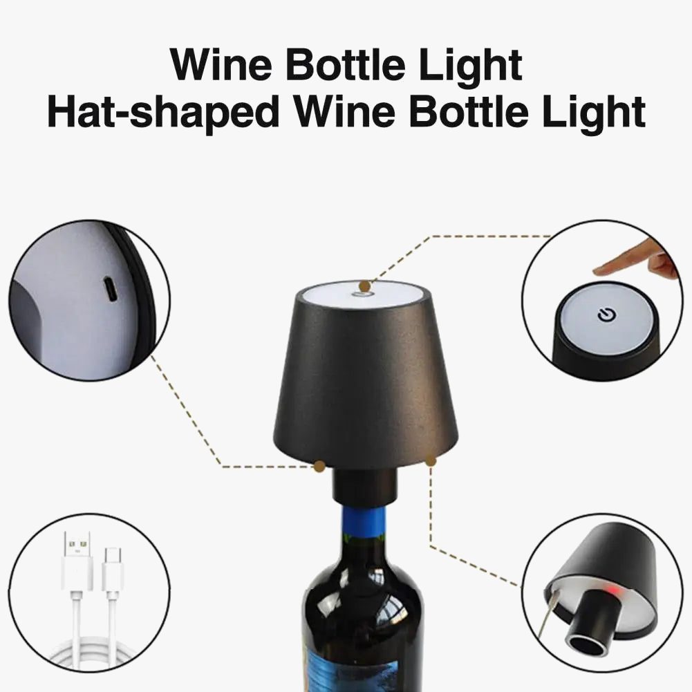 lampe de bouteille de vin sans fil portable pour bars et événements