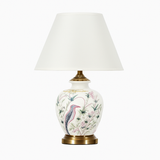 lampe de bureau céramique moderne motifs fleurs oiseaux décoration intérieure