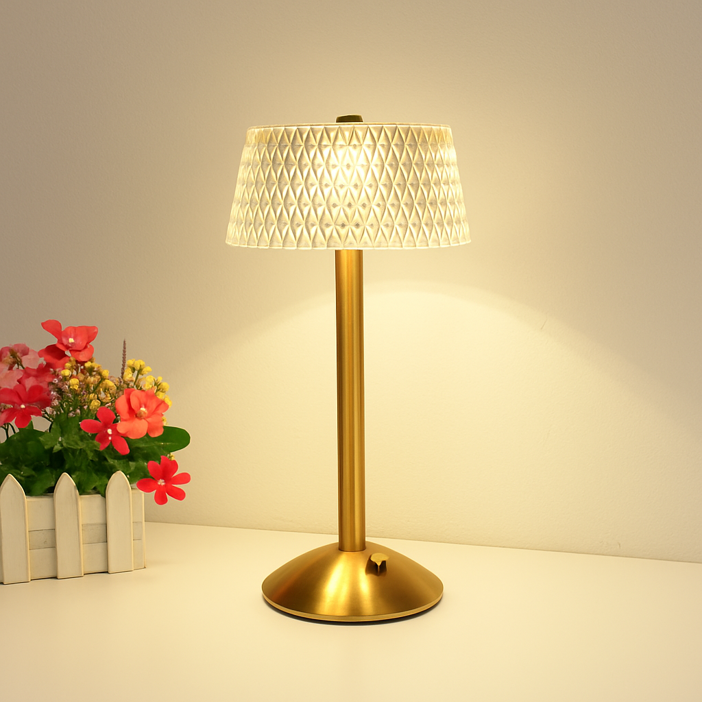lampe de bureau cristal rétro led rechargeable protection des yeux