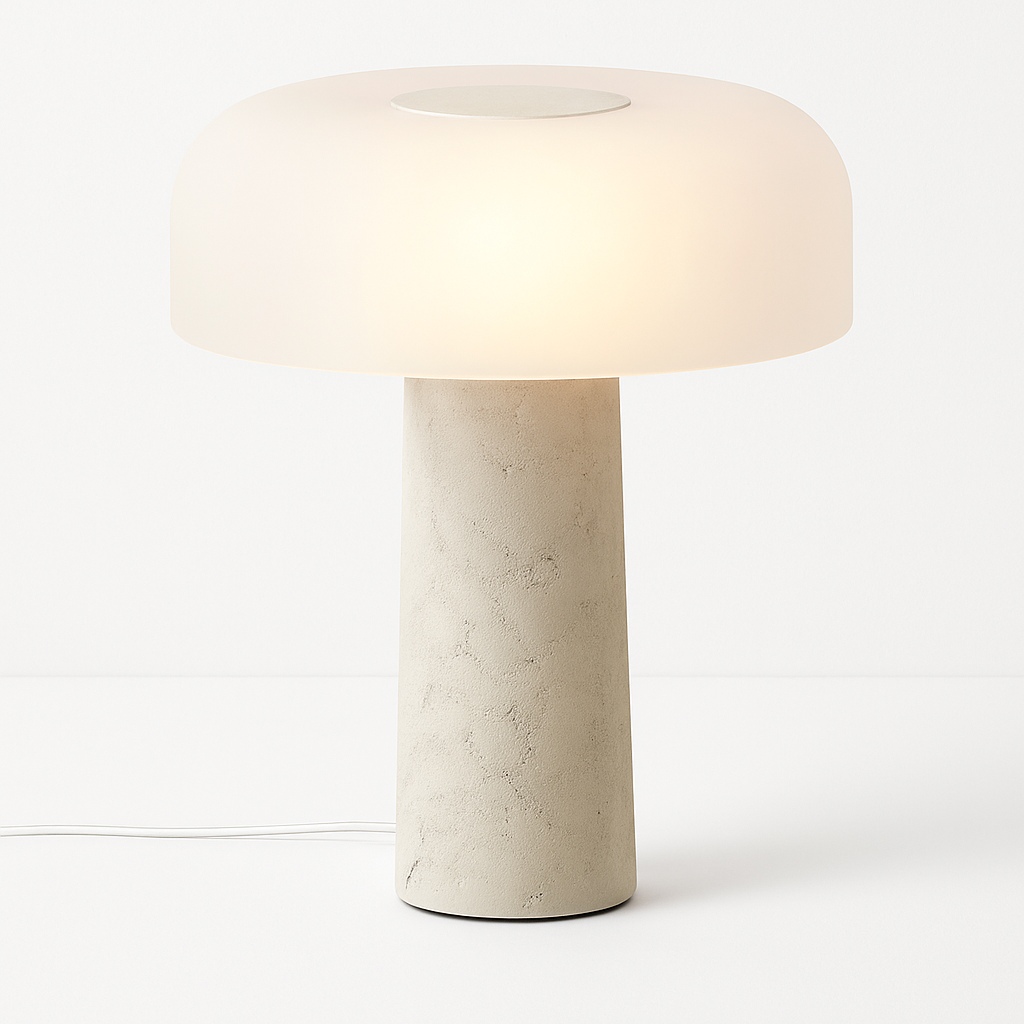 lampe de bureau design en marbre style champignon moderne
