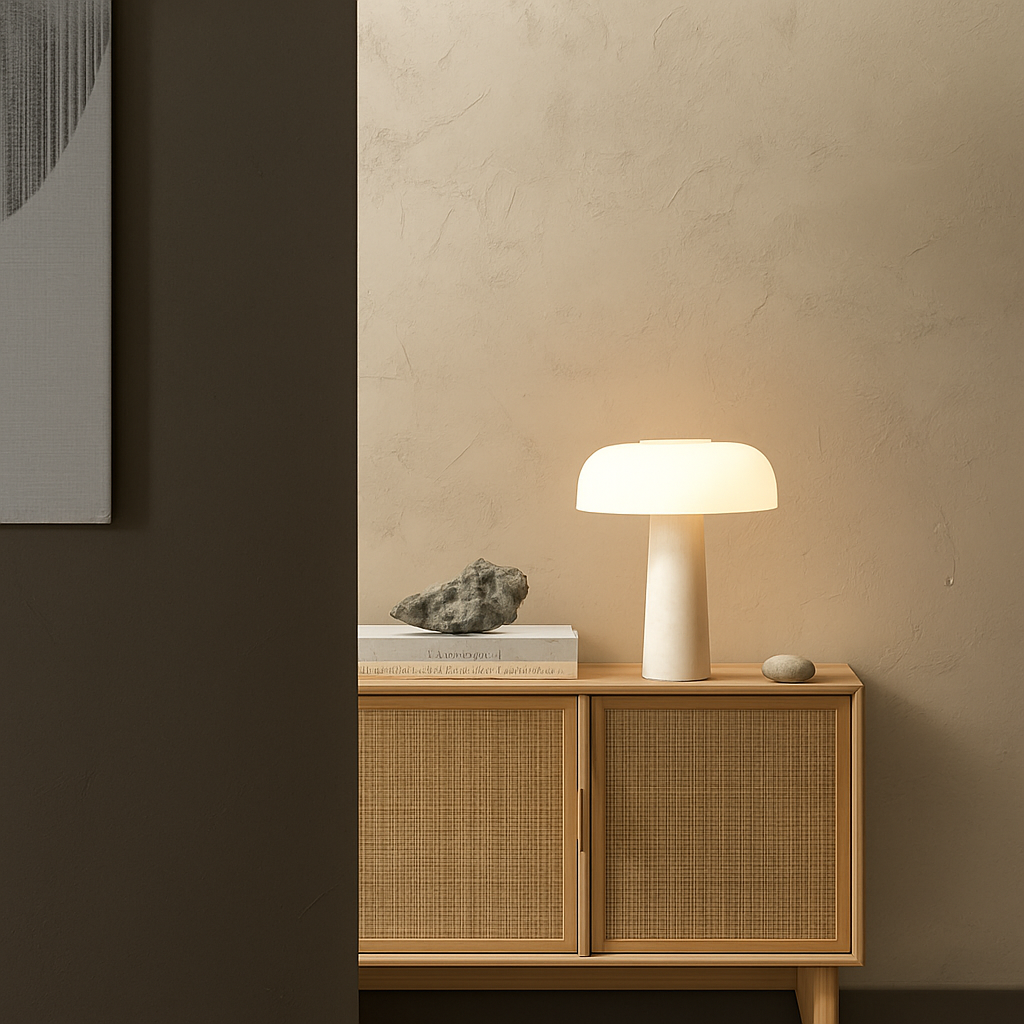 lampe de bureau design en marbre style champignon moderne