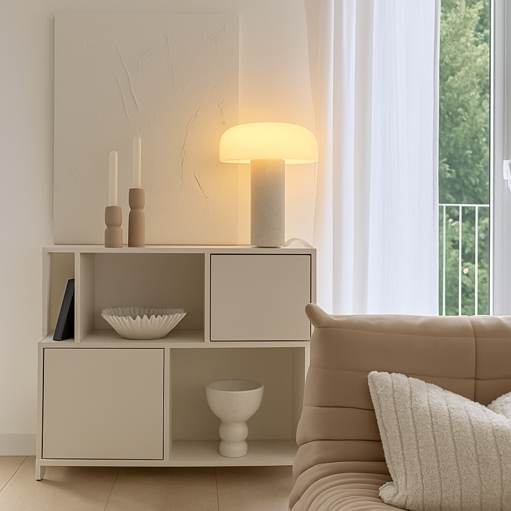 lampe de bureau design en marbre style champignon moderne