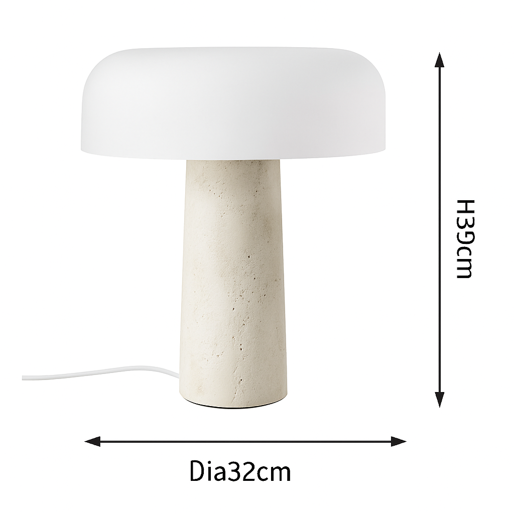 lampe de bureau design en marbre style champignon moderne