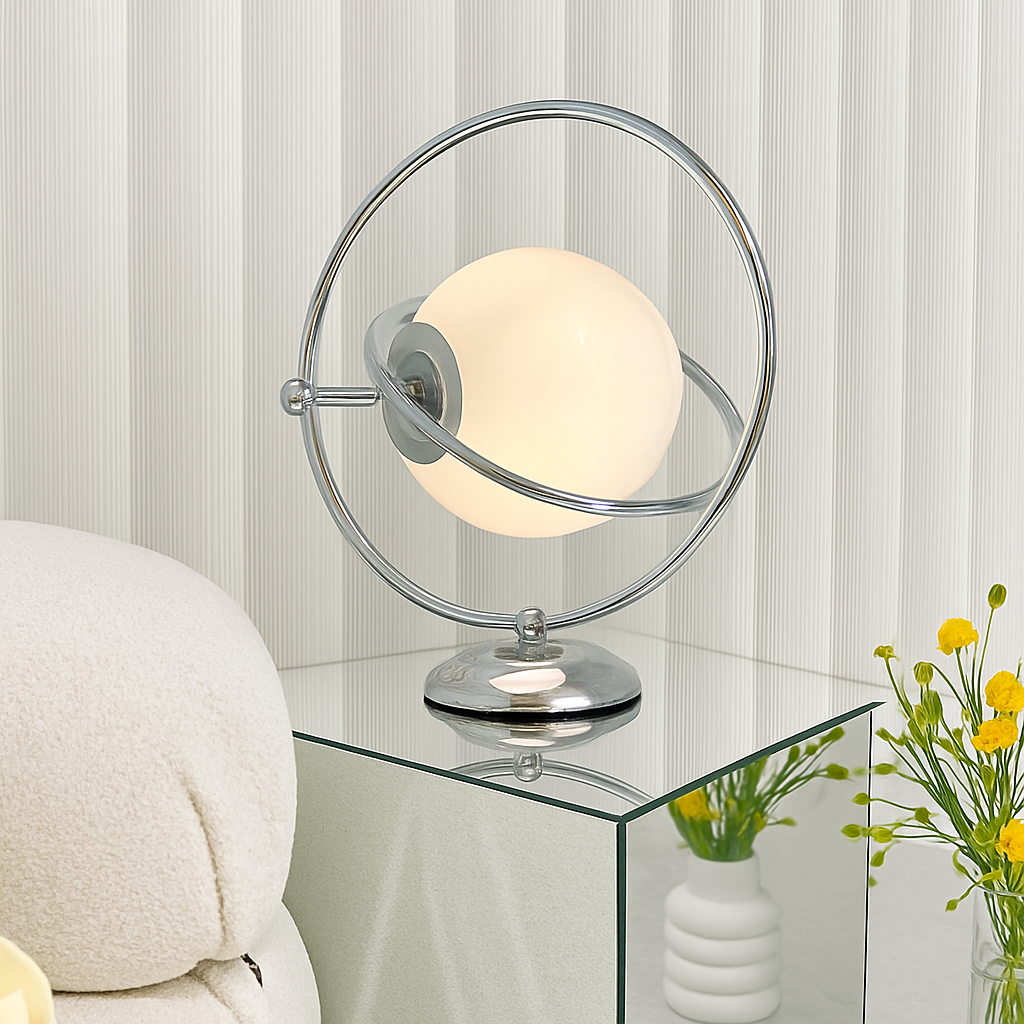 lampe de bureau design italienne en verre rotative