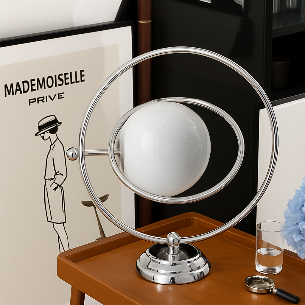 lampe de bureau design italienne en verre rotative