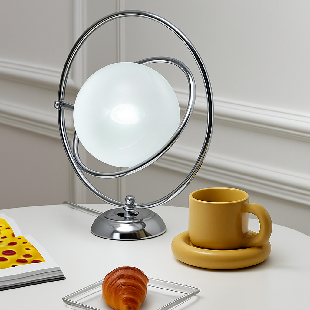 lampe de bureau design italienne en verre rotative